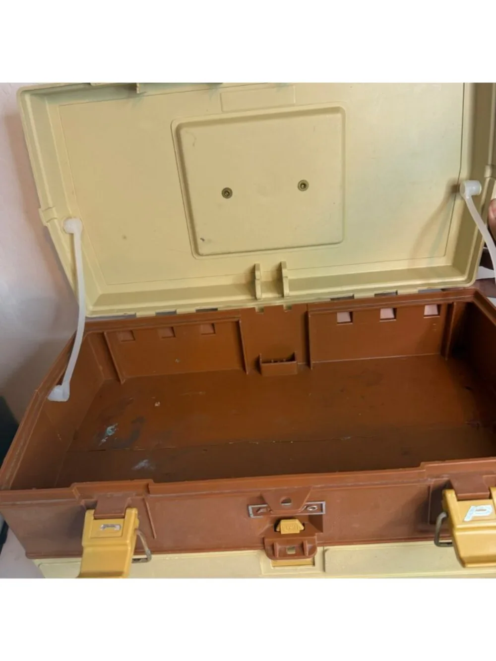 Vintage Plano 757 Tackle Box Multi-Tiered Brown & Beige USA-Made
